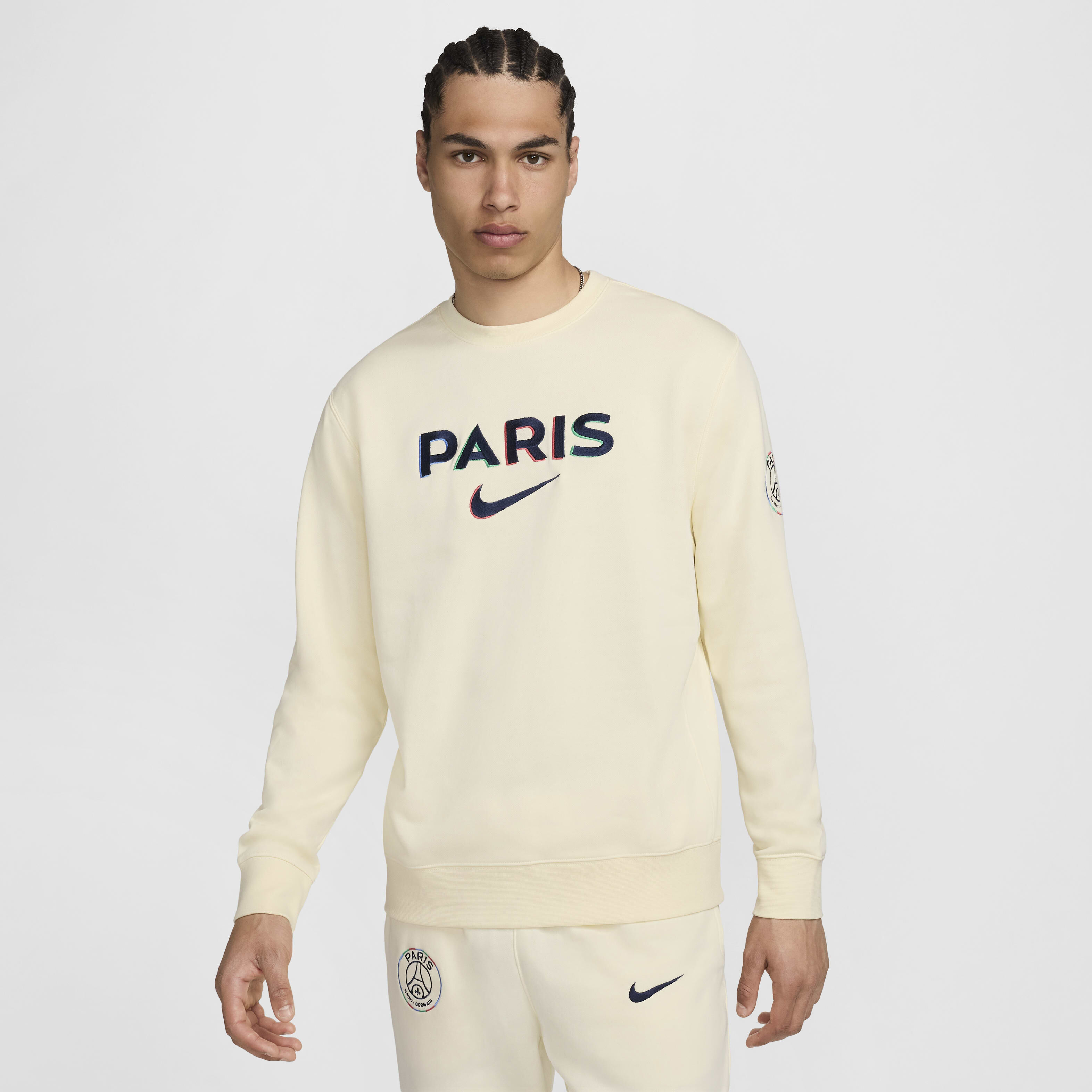 Buy Paris Saint Germain Club Men s Nike Football French Terry Crew Neck Sweatshirt Nike Qatar Official