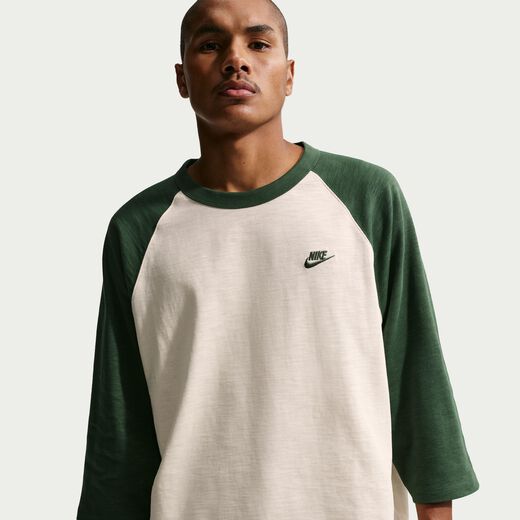 New In Men's Short Sleeves Shirts-Nike, Nike Sportswear Club, Men's 3/4-Sleeve Raglan Top
