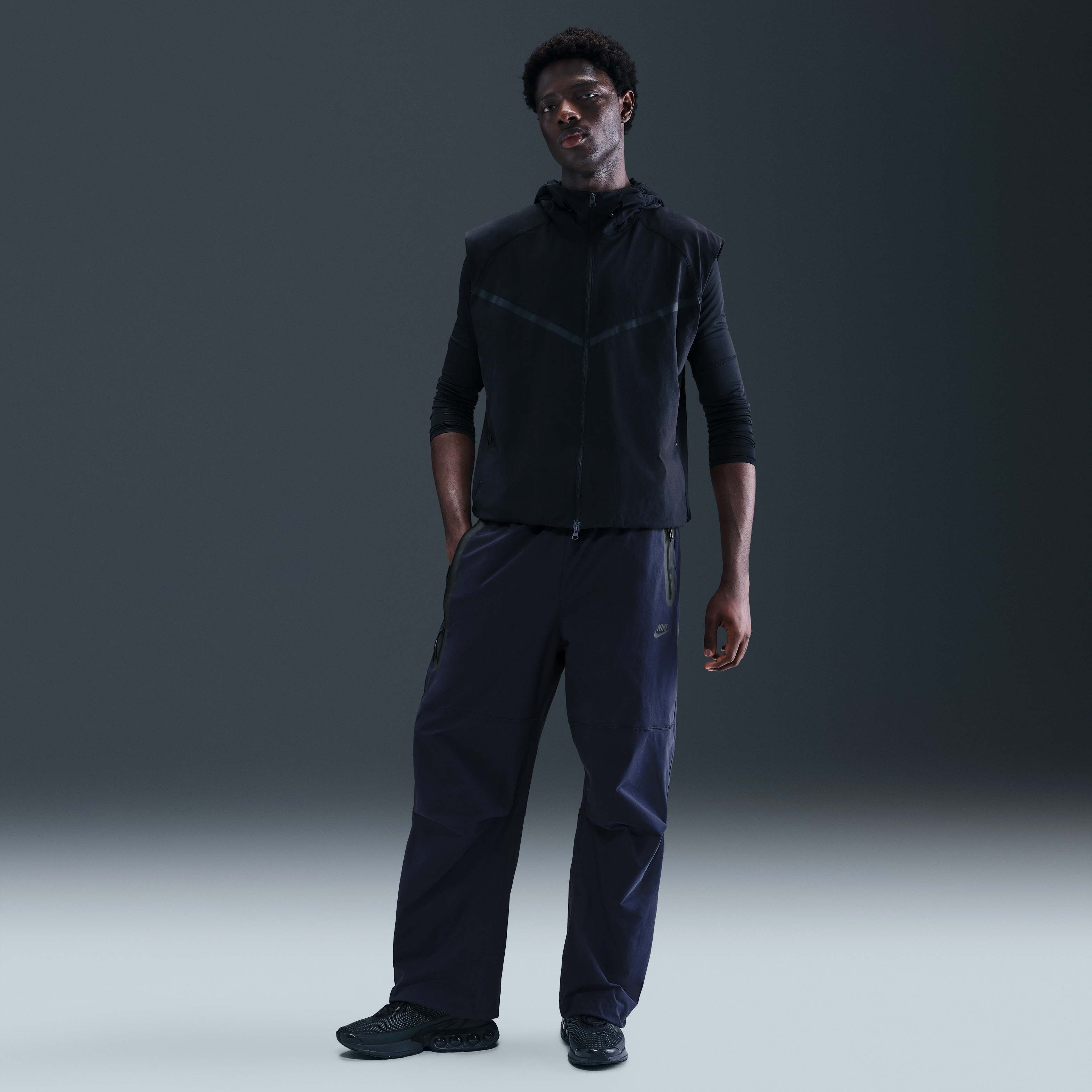 Buy Nike Tech Men's Woven Oversized Trousers - Obsidian/Obsidian