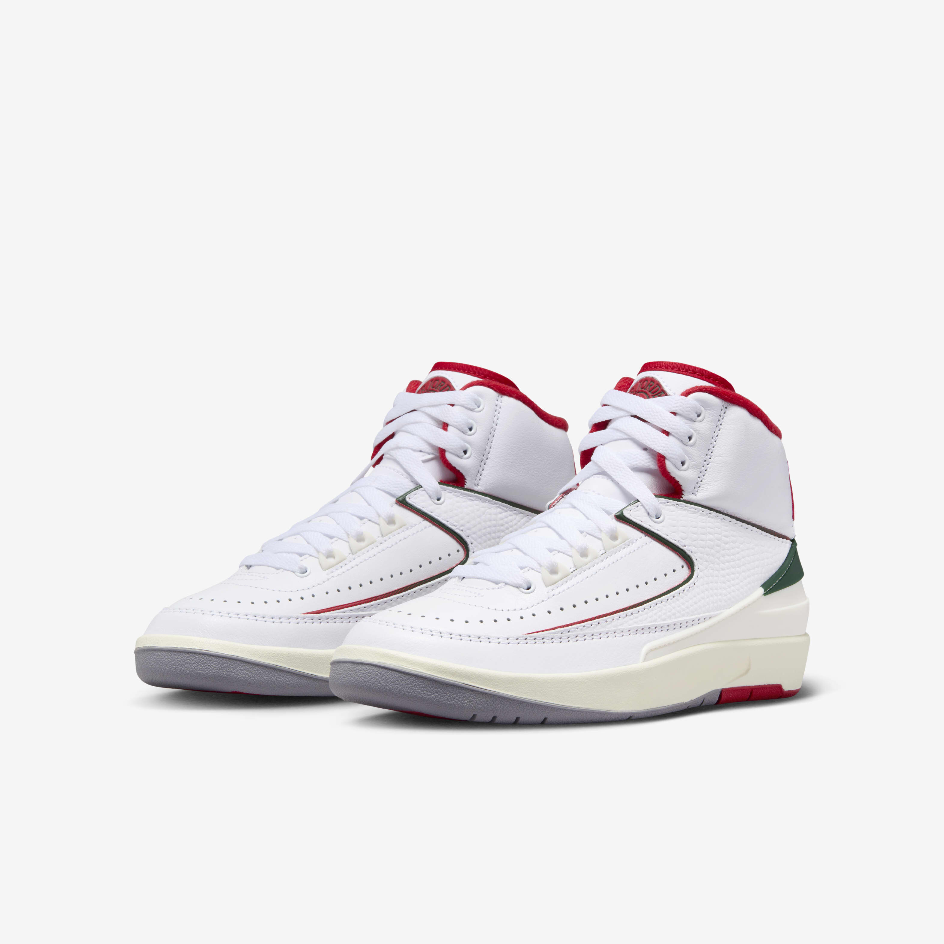 Buy Air Jordan 2 Retro Older Kids' Shoes - White/Fir/Sail/Fire Red