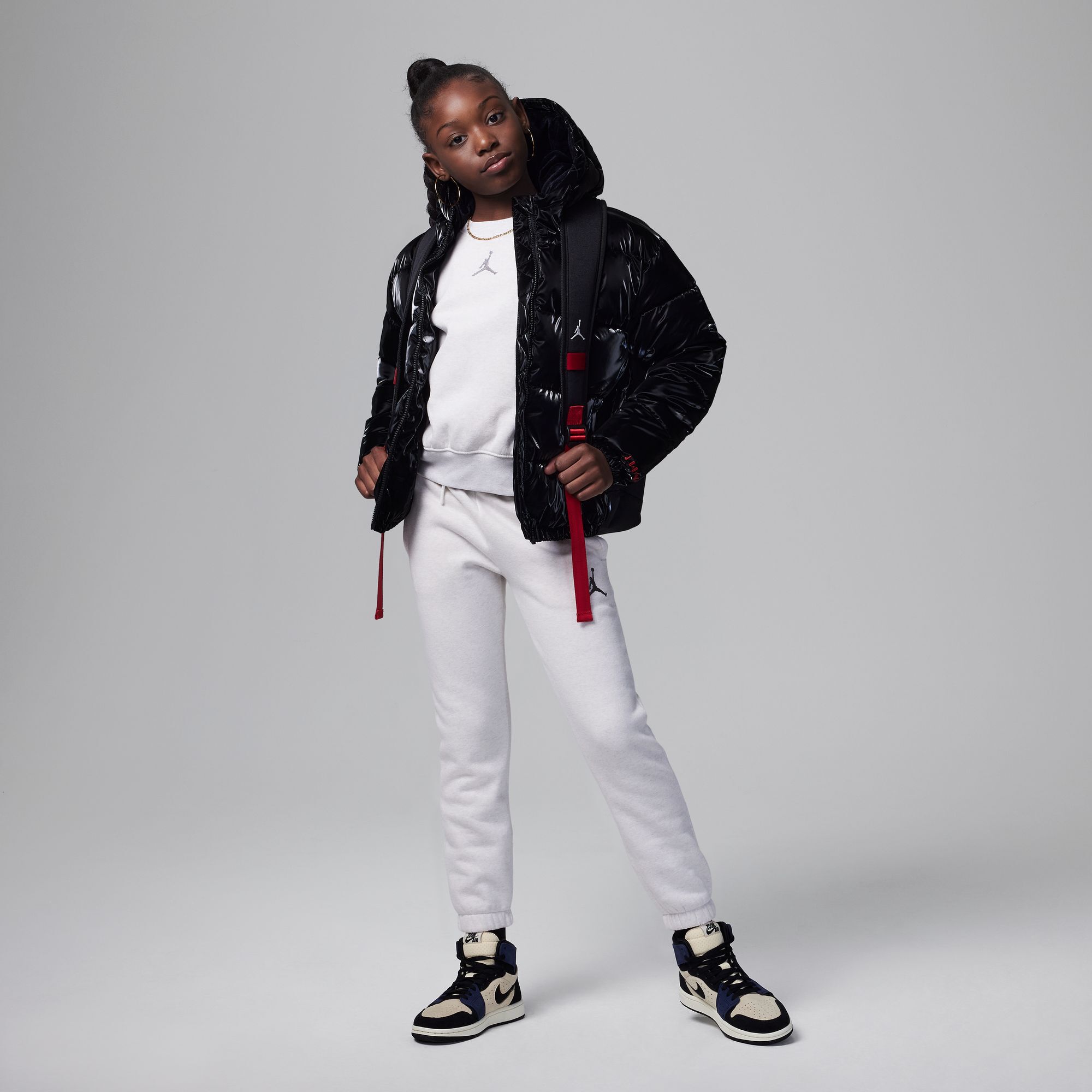 Buy Jordan Icon Play Oversized Crew Big Kids Top - Sail