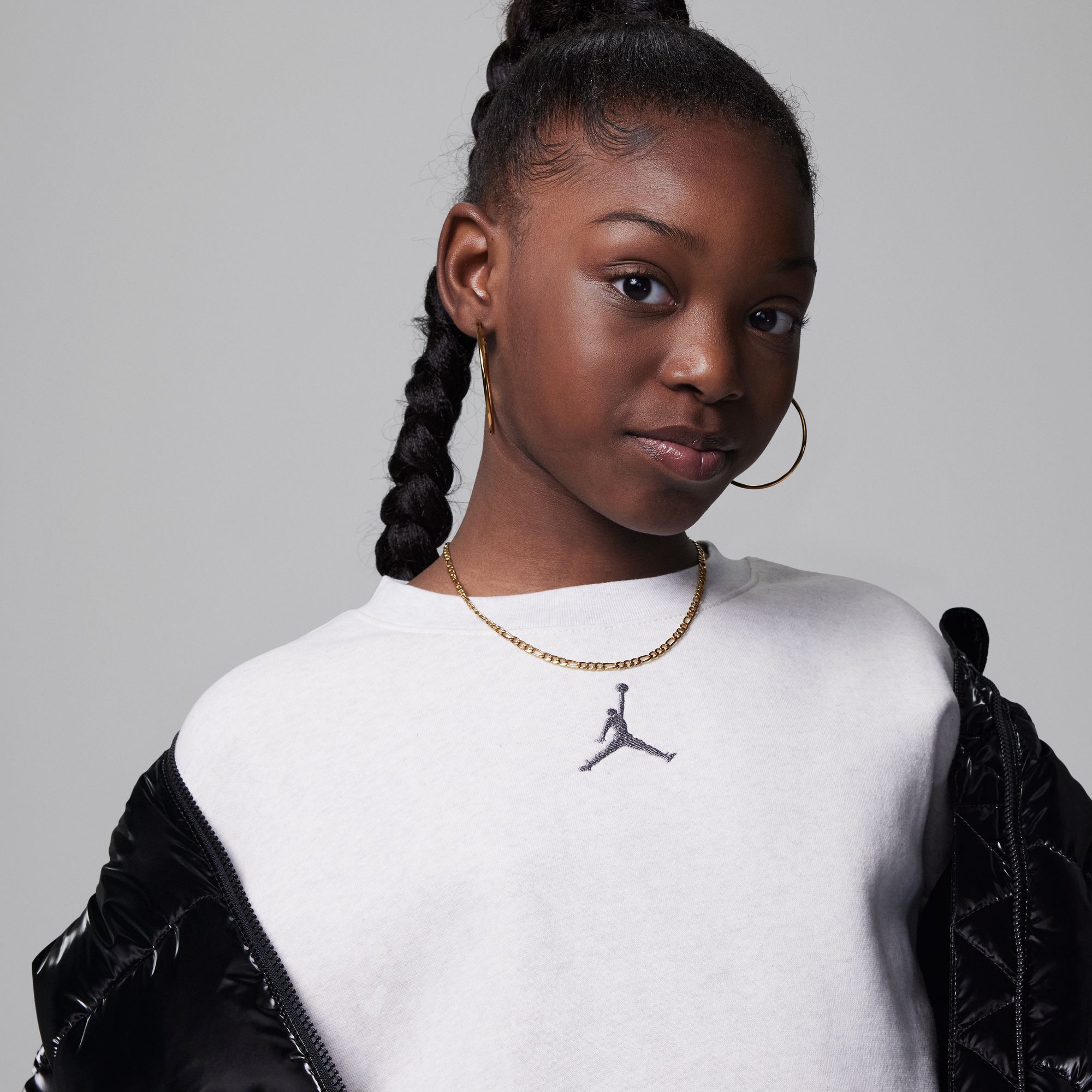 Buy Jordan Icon Play Oversized Crew Big Kids Top - Sail