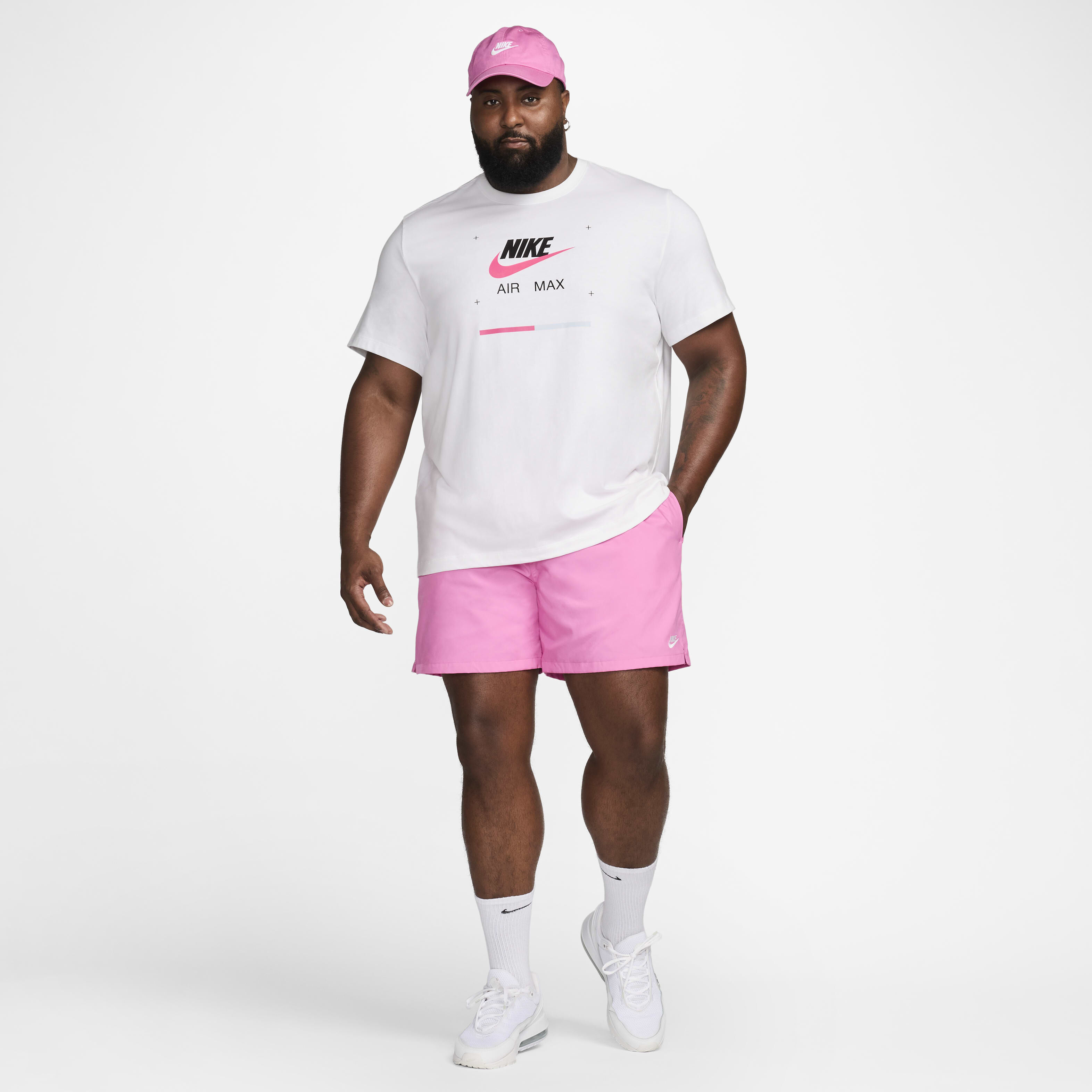 White nike shirt with pink check on sale