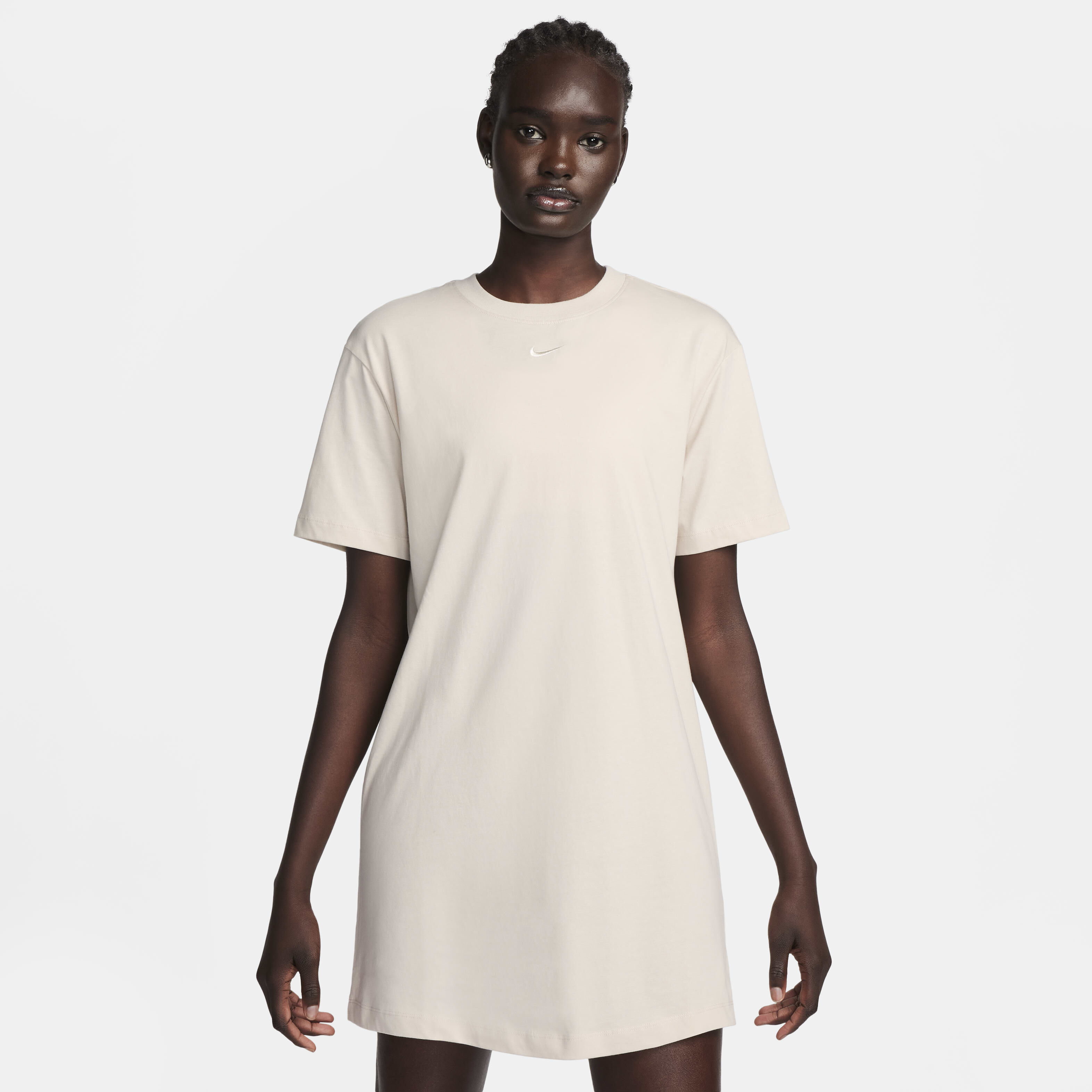 Nike t shirt dress white sales