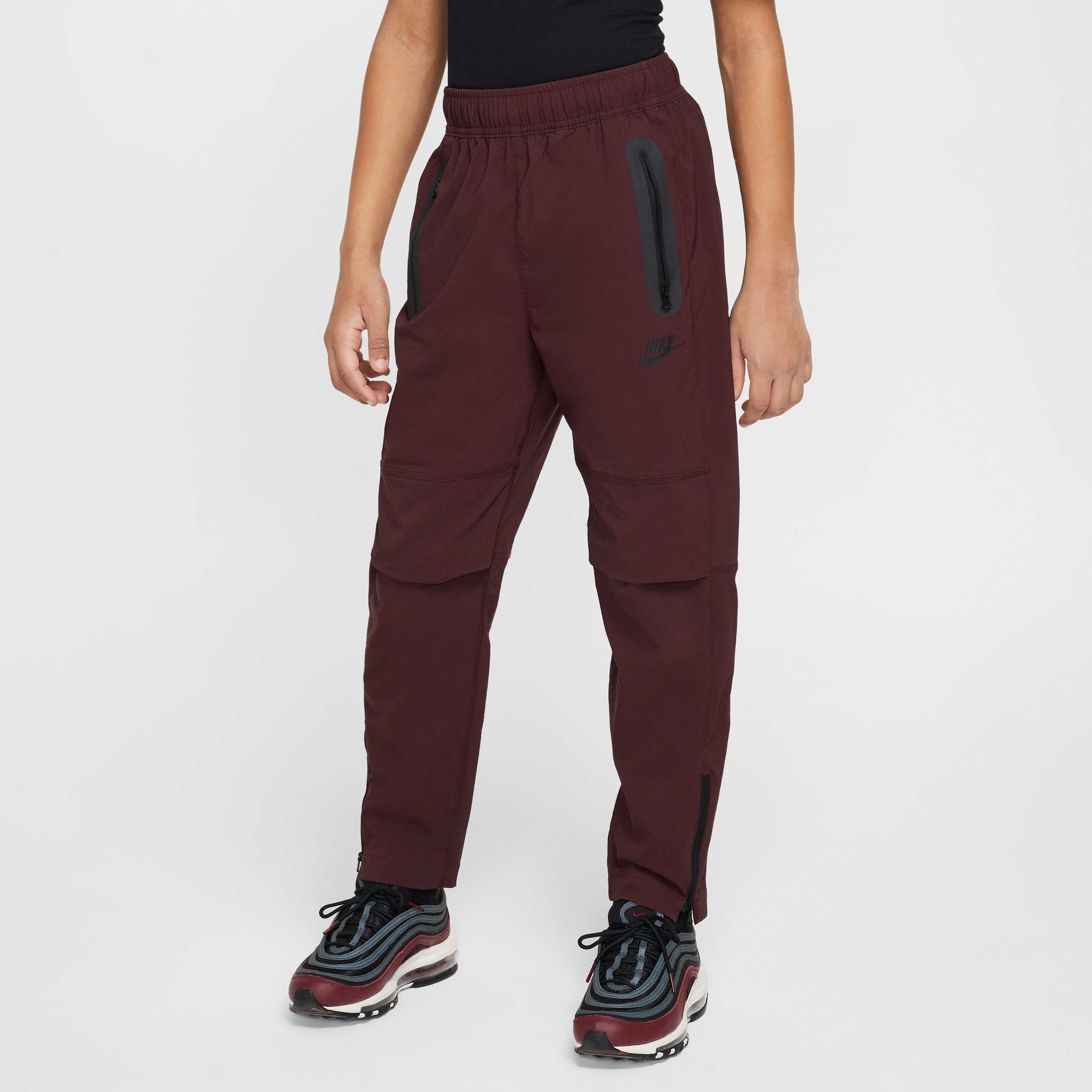 Buy Nike Tech Older Kids' (Boys') Woven Trousers - Burgundy
