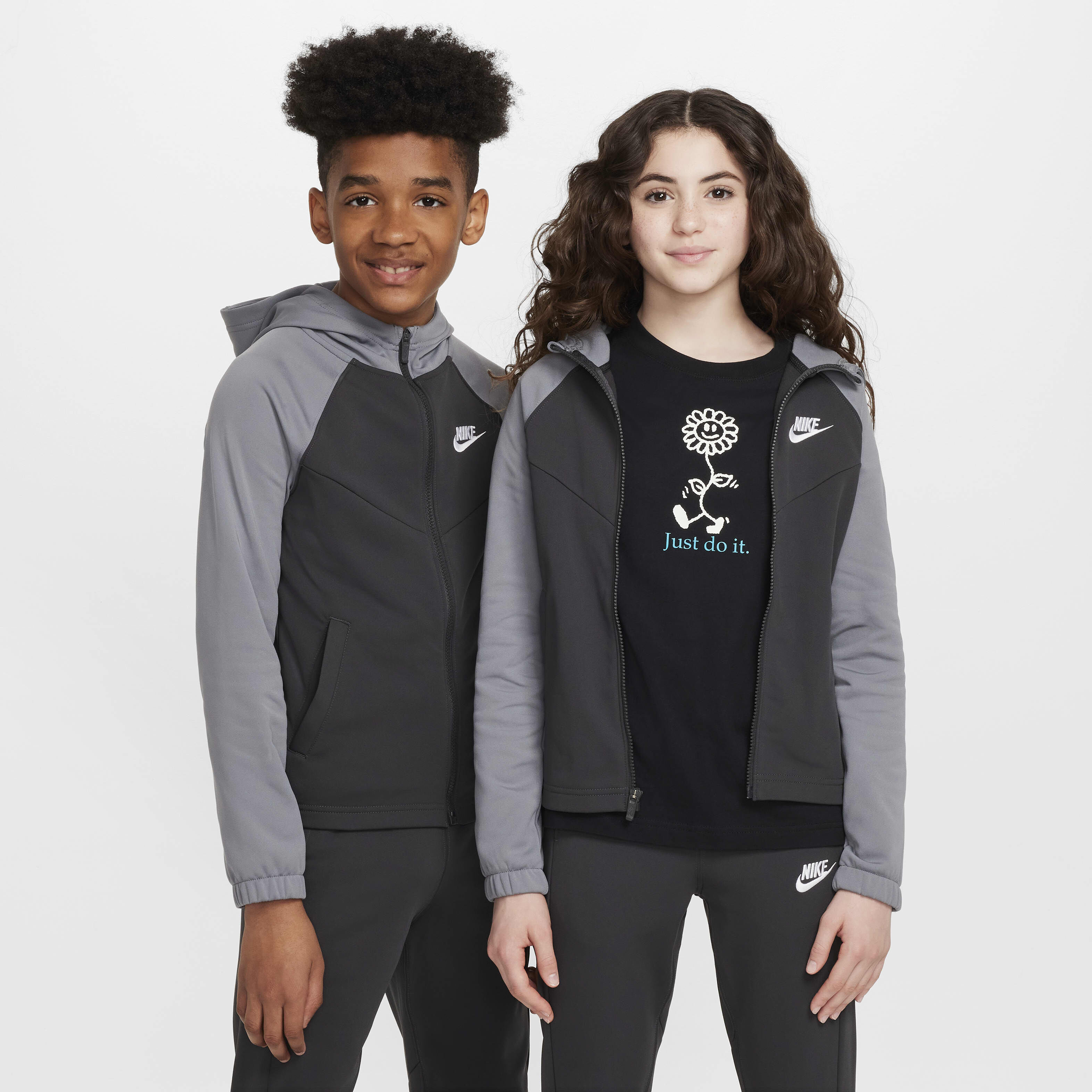 Grey nike tracksuit girls sale