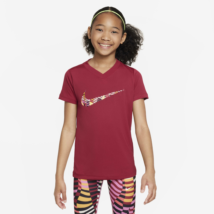 Buy Nike Dri-FIT Older Kids' (Girls') V-Neck T-Shirt Noble Red