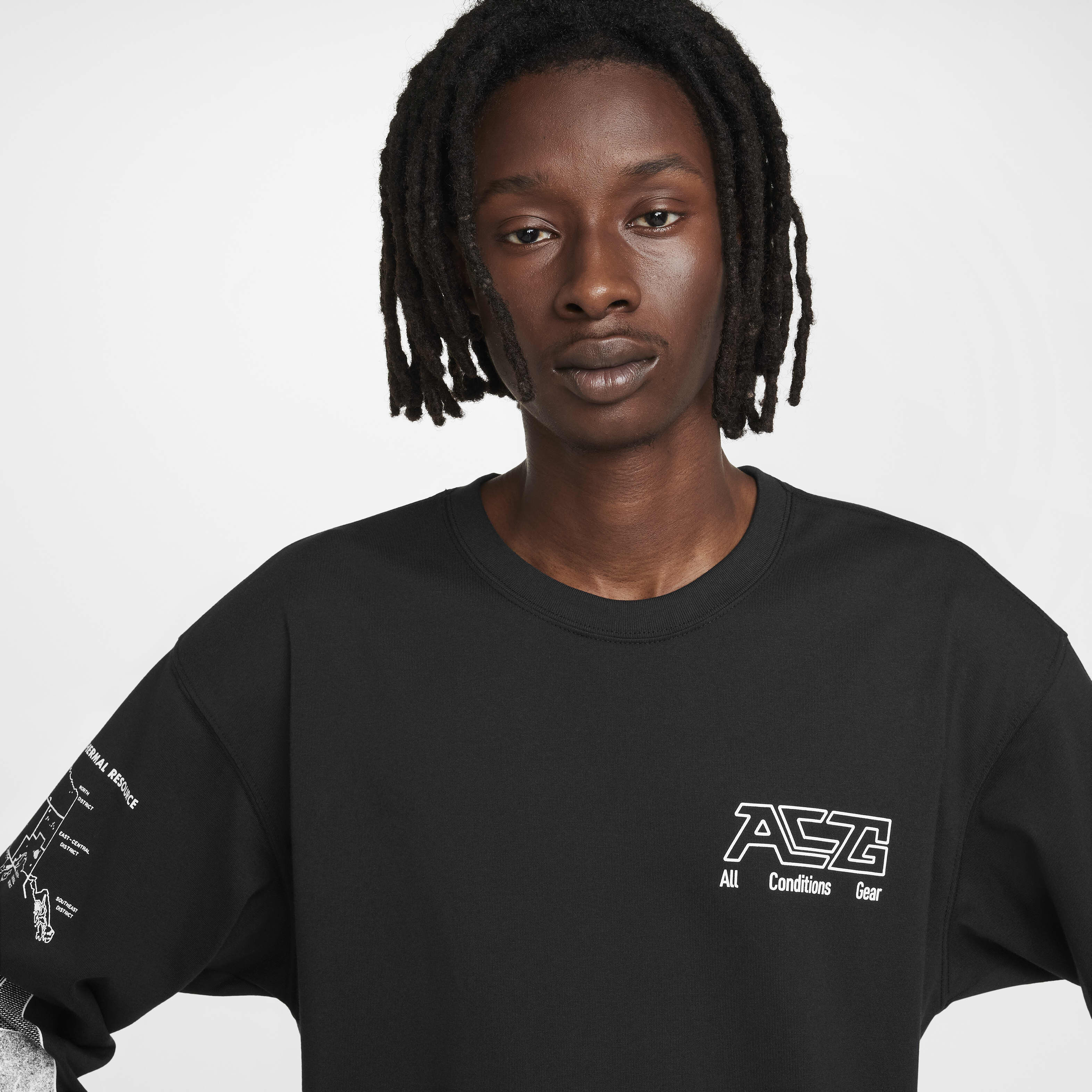 Tシャツ・カットソー Nike ACG Men's Long Sleeve T-Shirt FZ6705-010 Nike Men's ACG Long Sleeve Logo T-Shirt in Black Nike