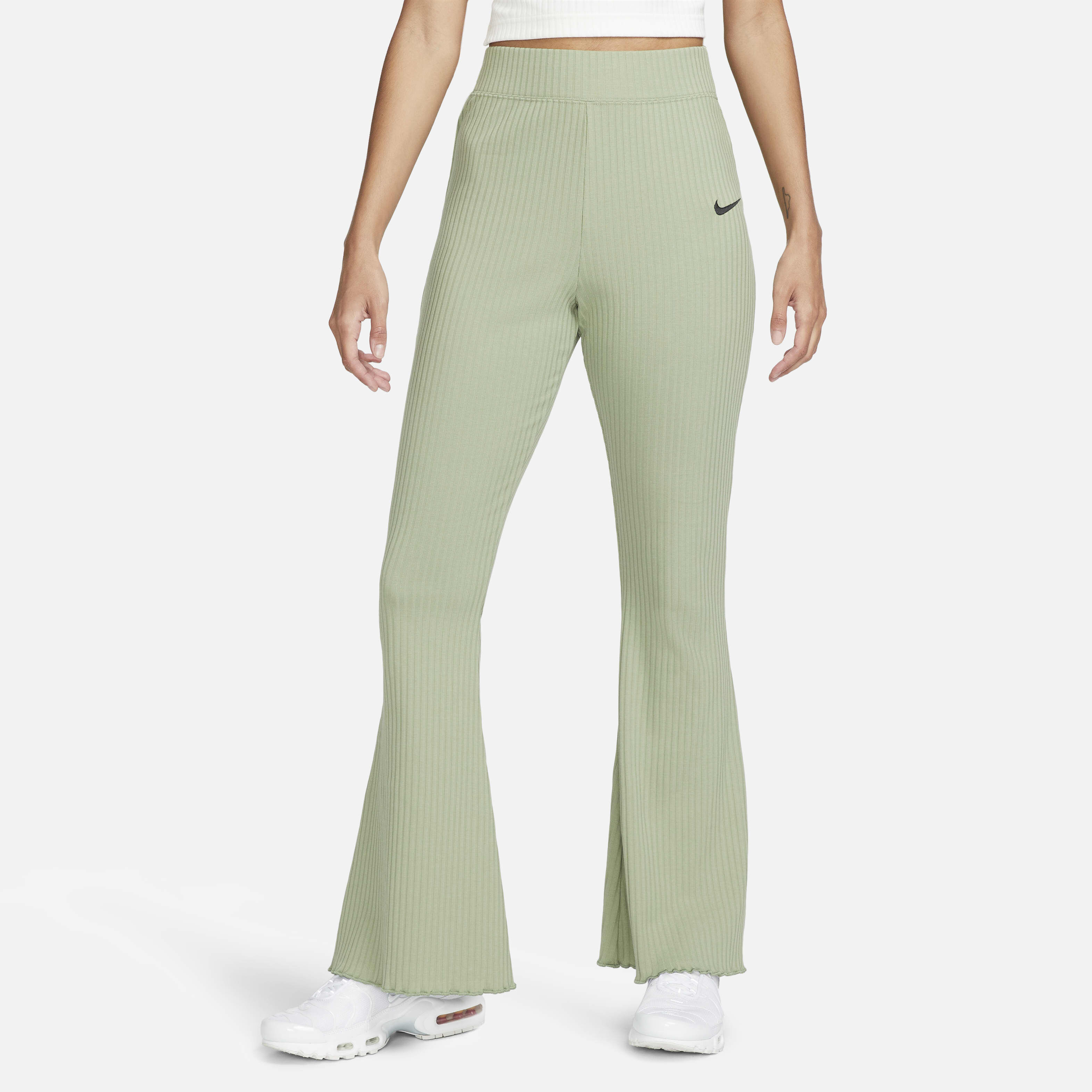 Buy Nike Sportswear Women s High Waisted Ribbed Jersey Flared Trousers Nike Qatar Official