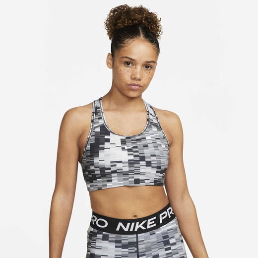 Women's Sports Bras Medium Support-Nike, Nike Swoosh, Women's Medium-Support 1-Piece Pad Printed Sports Bra