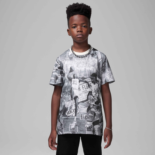 T-Shirts & Tops-JRDN, Jordan MJ Brooklyn, Older Kids' Collage Printed T-Shirt