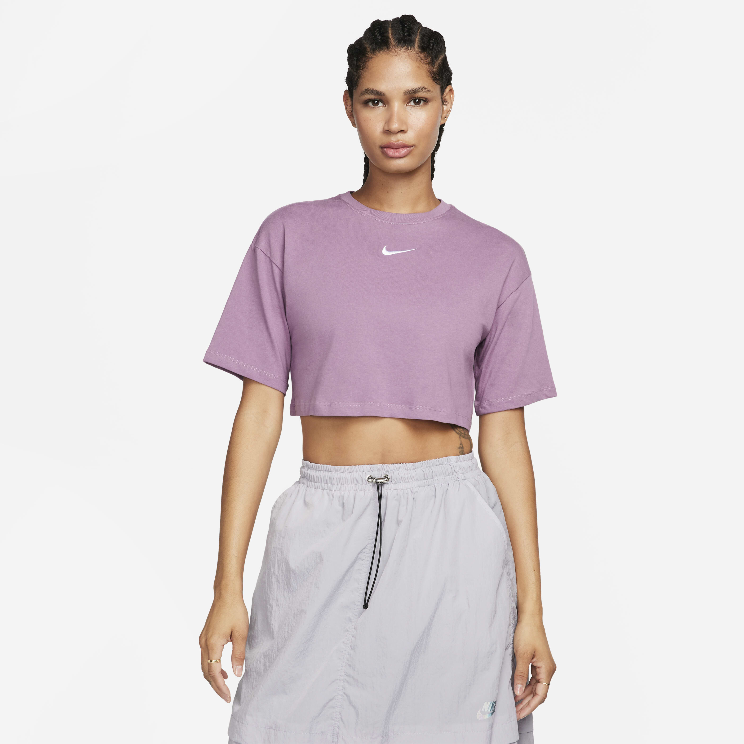 Buy Nike Sportswear Women's Cropped T-Shirt Violet Dust/White