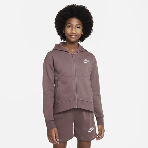 Hoodies & Sweatshirts-Nike, Nike Sportswear Club Fleece, Older Kids' (Girls') Full-Zip Hoodie