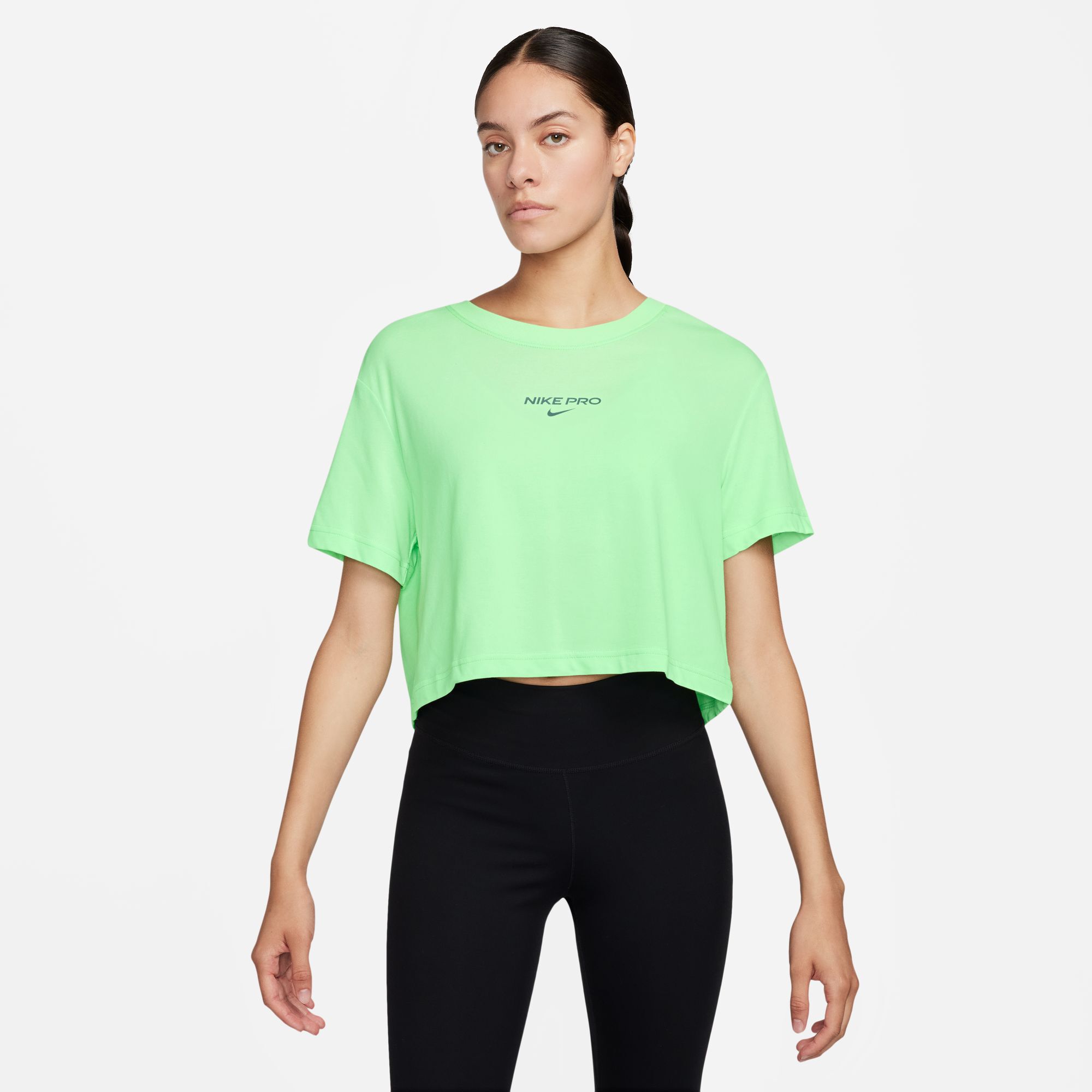 Buy Nike Pro Women s Dri FIT Short Sleeve Cropped Tee Nike Qatar Official