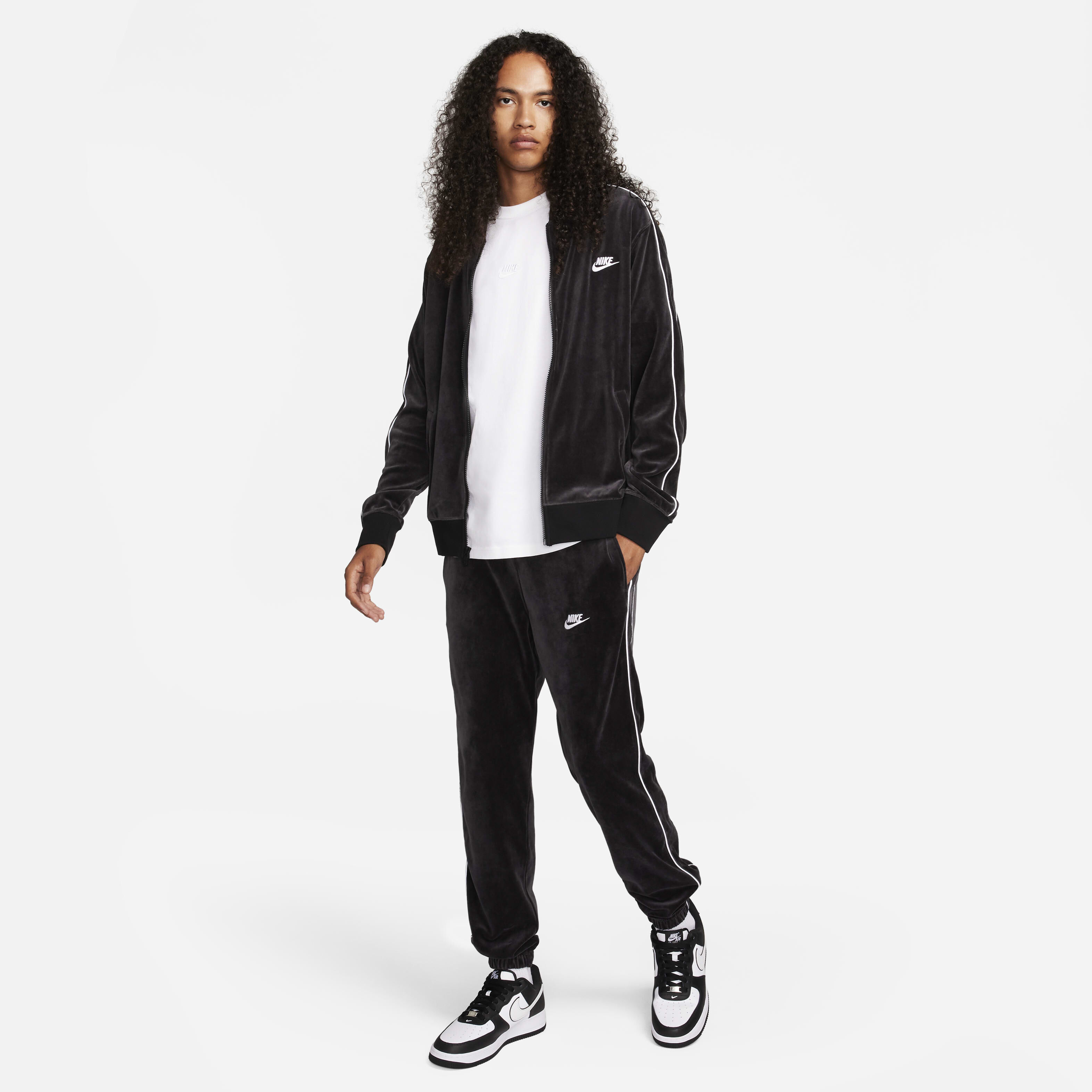 Buy Nike Sportswear Club Men's Velour Jacket Black/White Nike