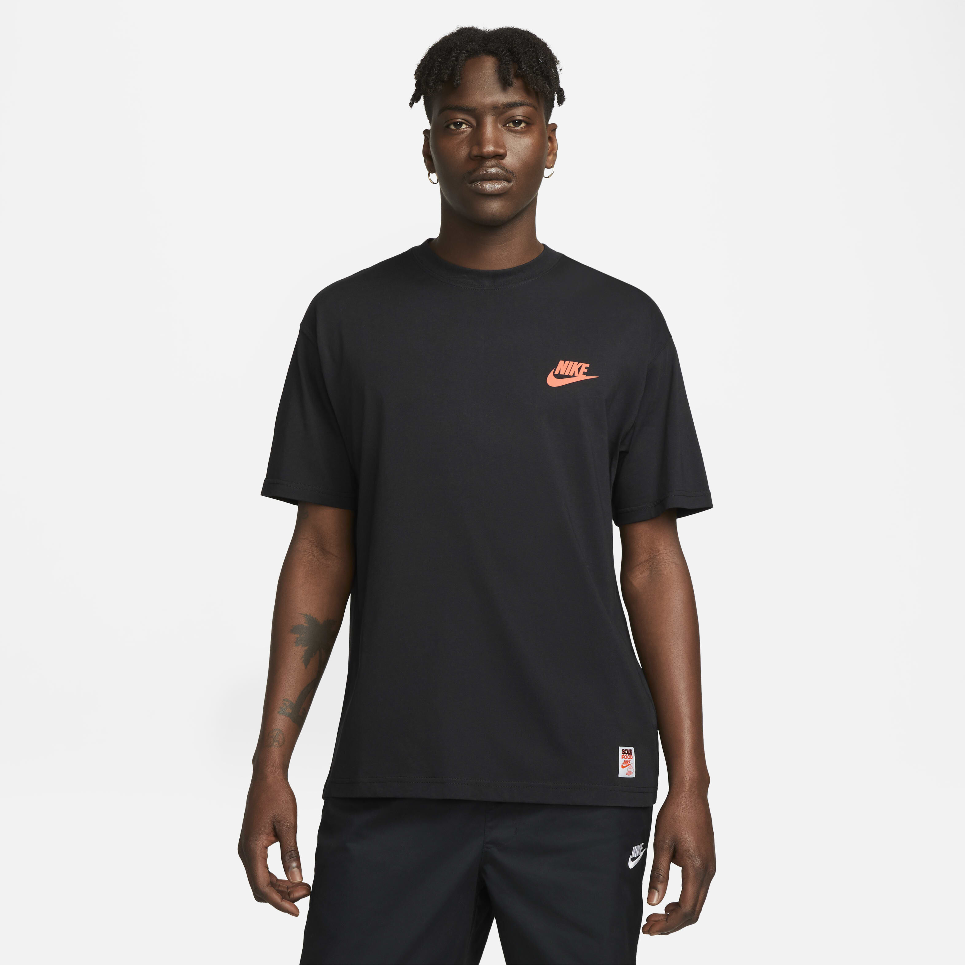 orange and black nike t shirt
