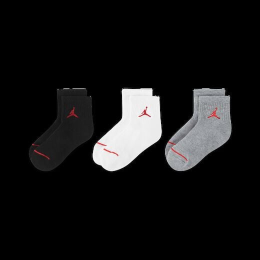 Jordan Socks-JRDN, Jordan Jumpman Quarter-Length Socks (3 Pairs), Little Kids Socks