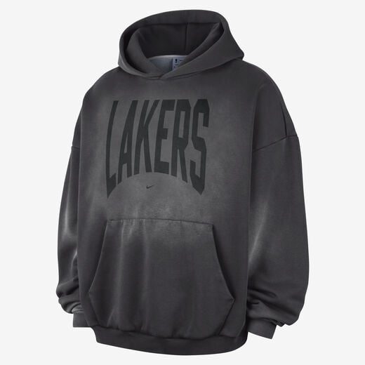 New In Men's Hoodies & Sweatshirts-Nike, Los Angeles Lakers Standard Issue, Men's Therma-FIT Fleece Washed Basketball Hoodie