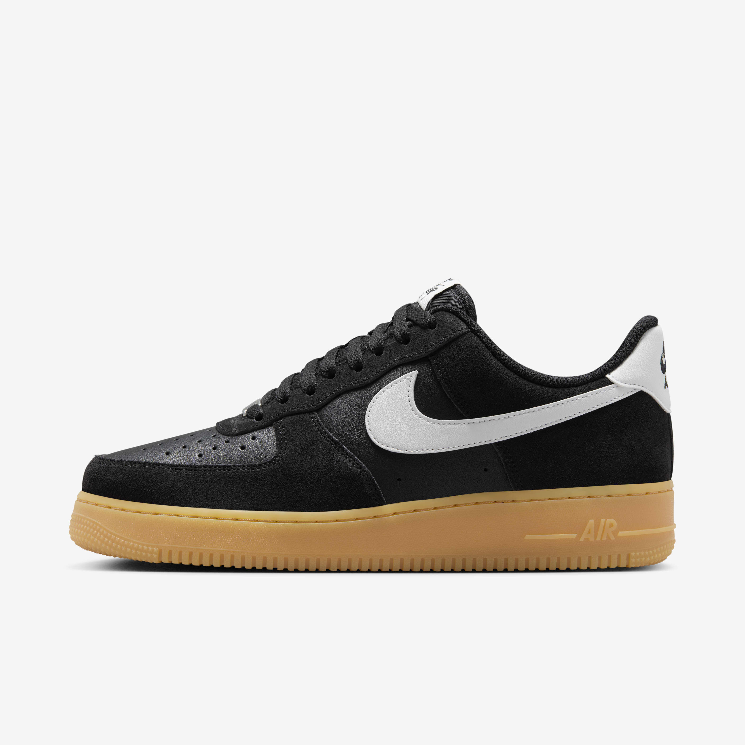 Nike air force 1 womens black gum sole top