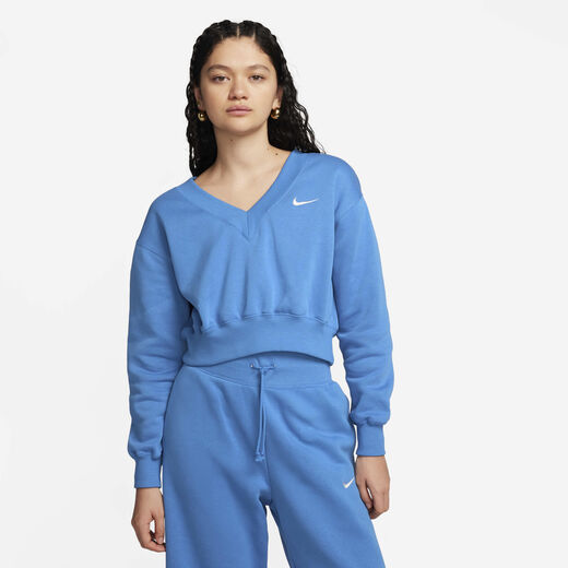 T-Shirts & Tops-Nike, Nike Sportswear Phoenix Fleece, Women's Cropped V-Neck Top