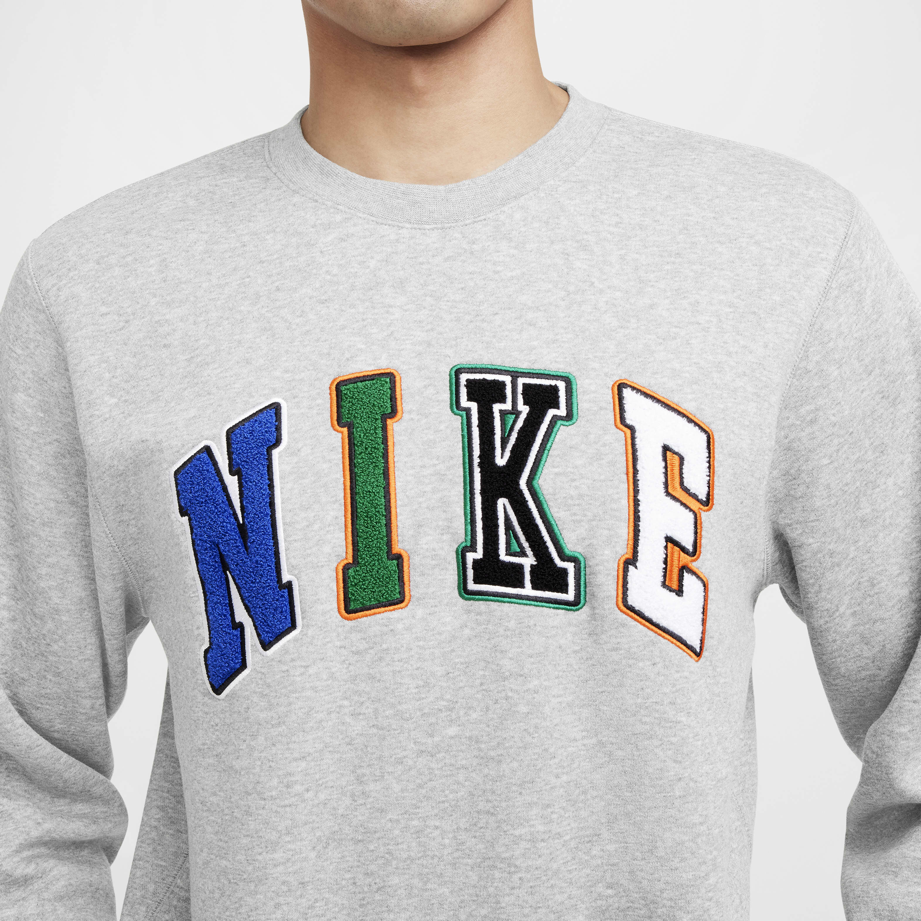 Buy Nike Club Men's Crew - Dark Grey Heather/White | Nike