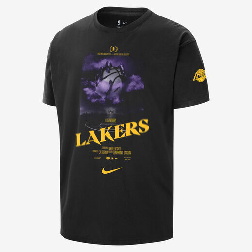 Basketball Tops & T-Shirts-Nike, Los Angeles Lakers Courtside, Men's Nike NBA T-Shirt