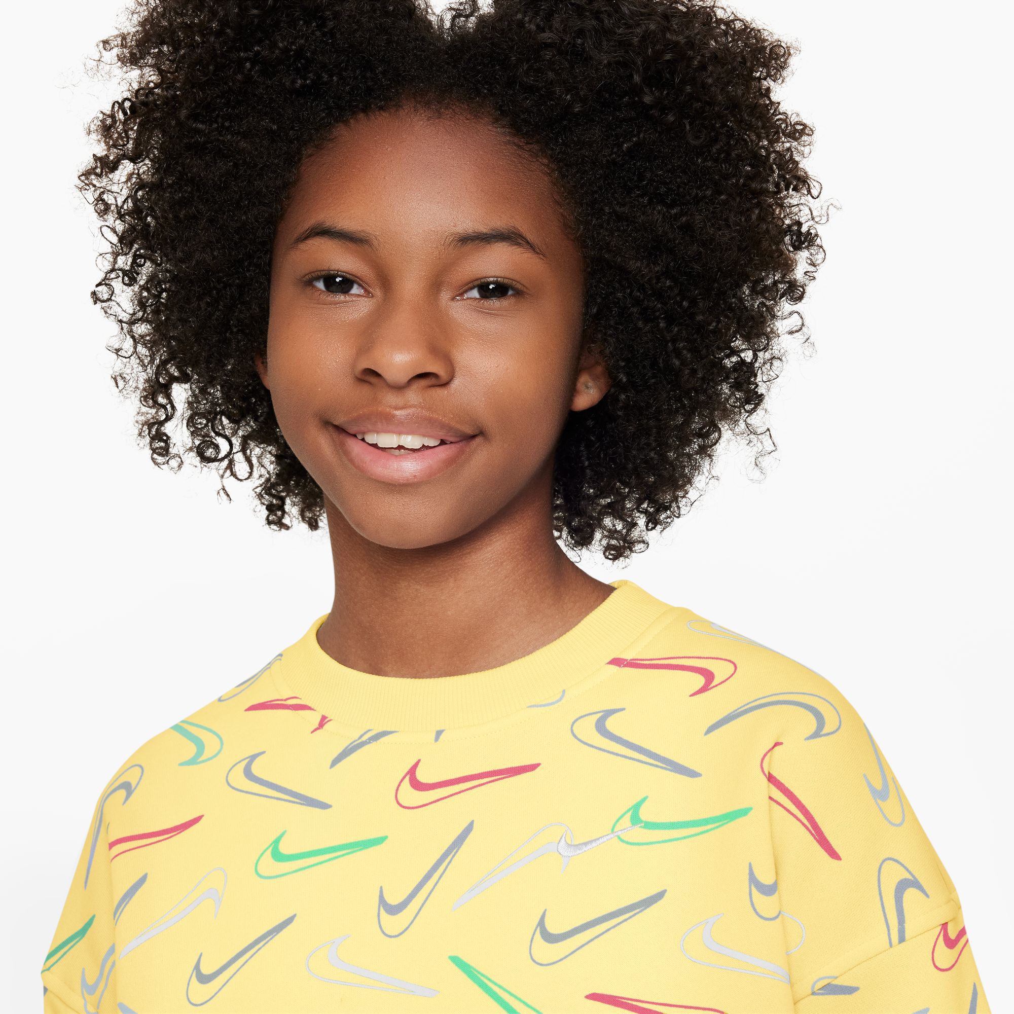 Yellow Women's Fleece Crew Nike Sportswear Club Hoodies And