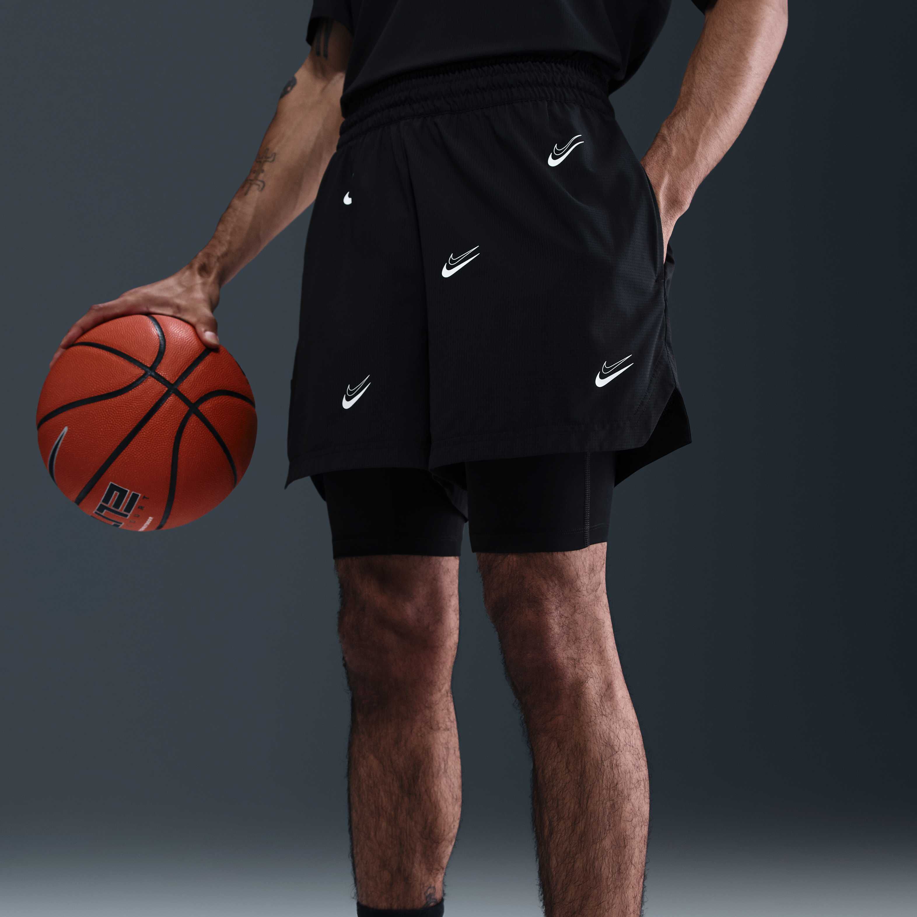 Buy KD DNA Men's 2-in-1 10cm (approx.) Basketball Shorts - Black/White ...