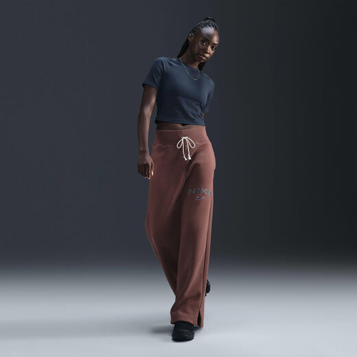 Trousers & Tights-Nike, Nike Sportswear Phoenix Fleece, Women's High-Waisted Wide-Leg Logo Trousers
