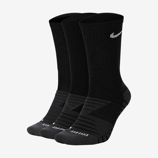 Training & Gym Socks-Nike, Nike Everyday Max Cushioned, Training Crew Socks (3 Pairs)