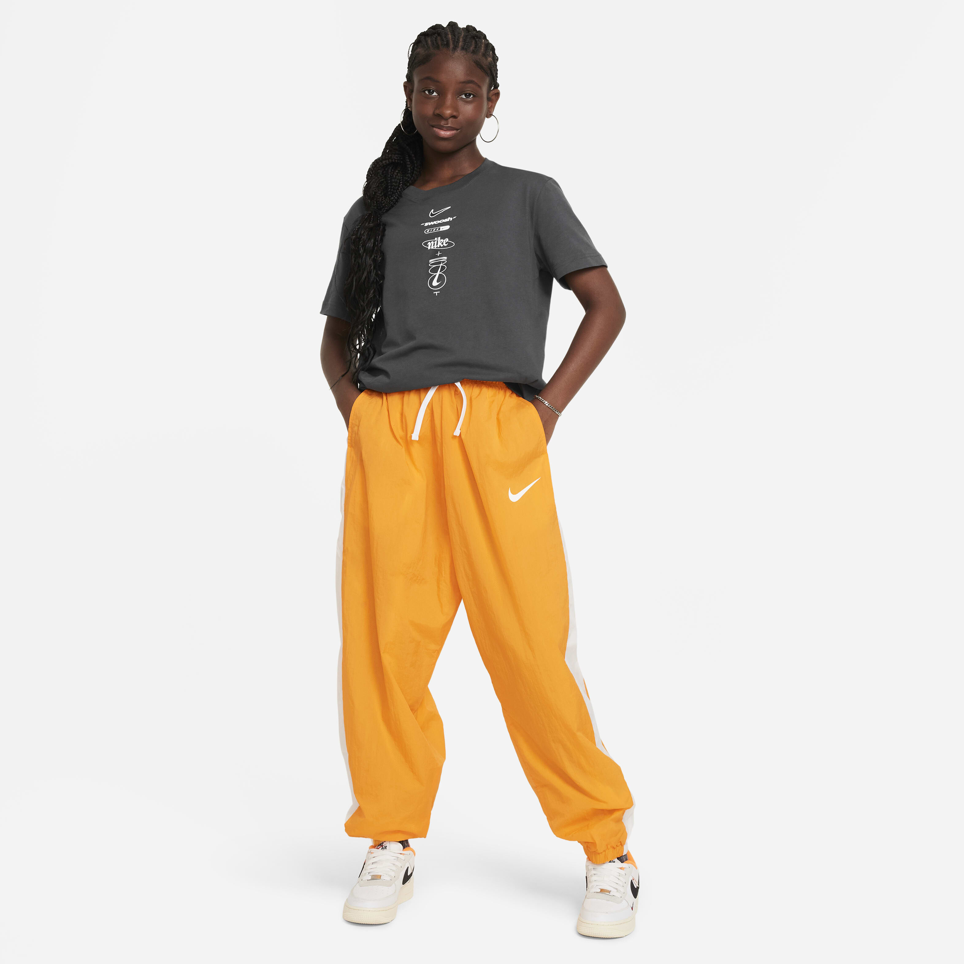 Nike mini swoosh oversized joggers yellow 2025