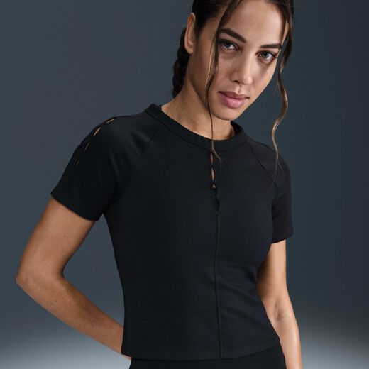 Women's Short Sleeves Shirts Sale-Nike, Nike One Fitted, Women's Dri-FIT Cropped Short-Sleeve Top
