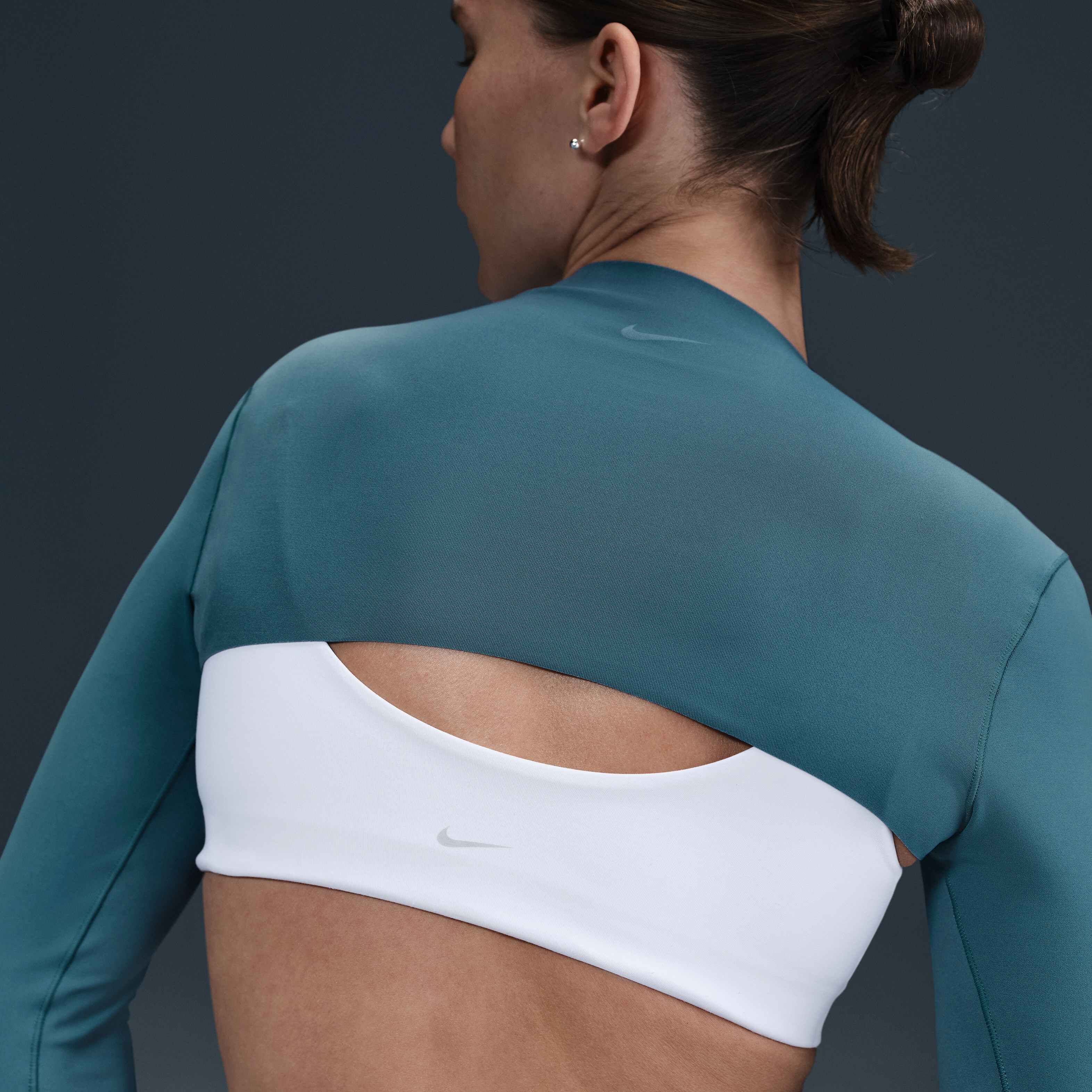 Buy Nike Zenvy Women's Dri-FIT Long-Sleeve Shrug Top - Smoky Blue