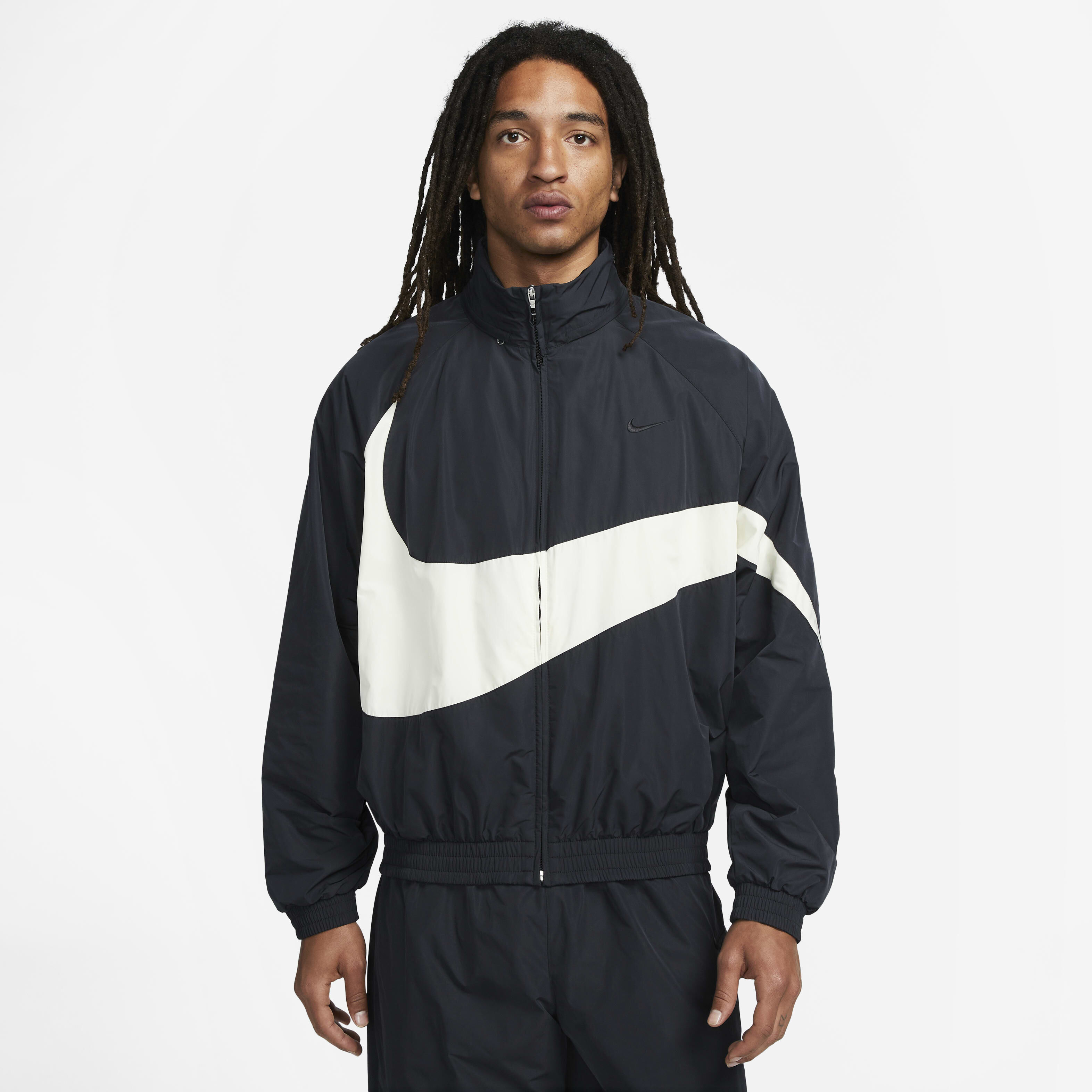 Buy Nike Swoosh Men's Woven Jacket - Black/Coconut Milk/Black