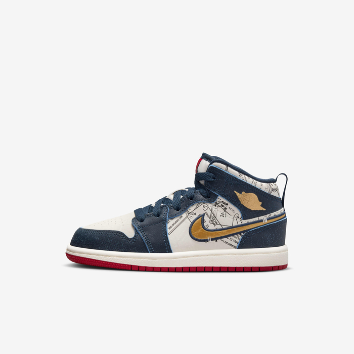 Buy Jordan Mid SE Younger Kids' Shoes Armoury Navy/Pale Ivory