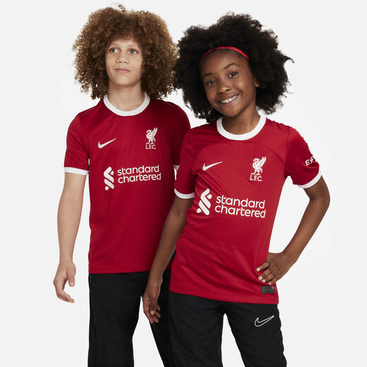 Kits & Jerseys-Nike, Liverpool F.C. 2023/24 Stadium Home, Older Kids' Nike Dri-FIT Football Shirt