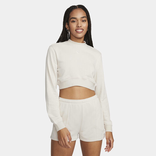 Hoodies & Sweatshirts-Nike, Nike Sportswear Chill Terry, Women's Crew-Neck Cropped French Terry Top