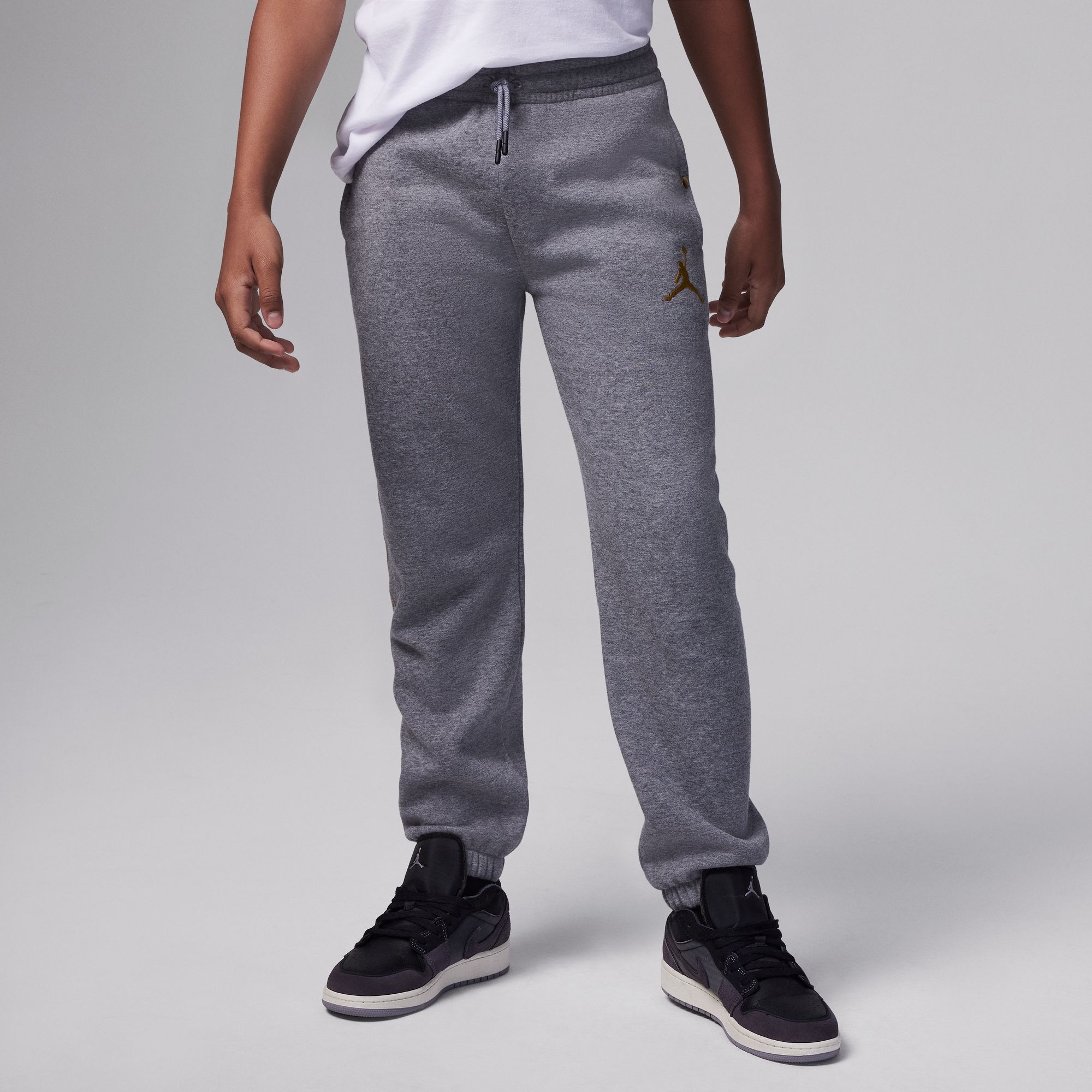 Jordan Take Flight Black and Gold Fleece Trousers image number 0