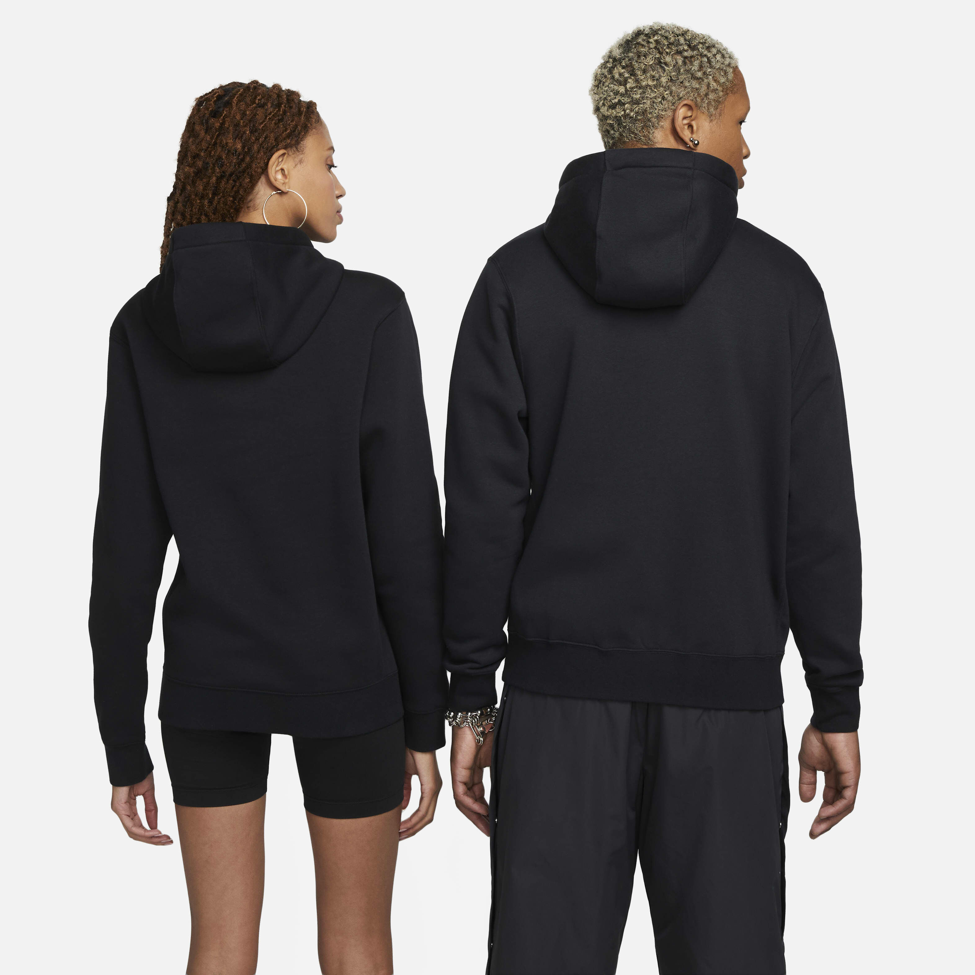 Nike sportswear club fleece men's full zip hoodie & pants set black best sale