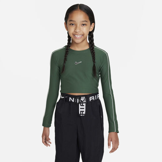 Hoodies & Sweatshirts-Nike, Nike Sportswear, Older Kids' (Girls') Long-Sleeve Cropped Top