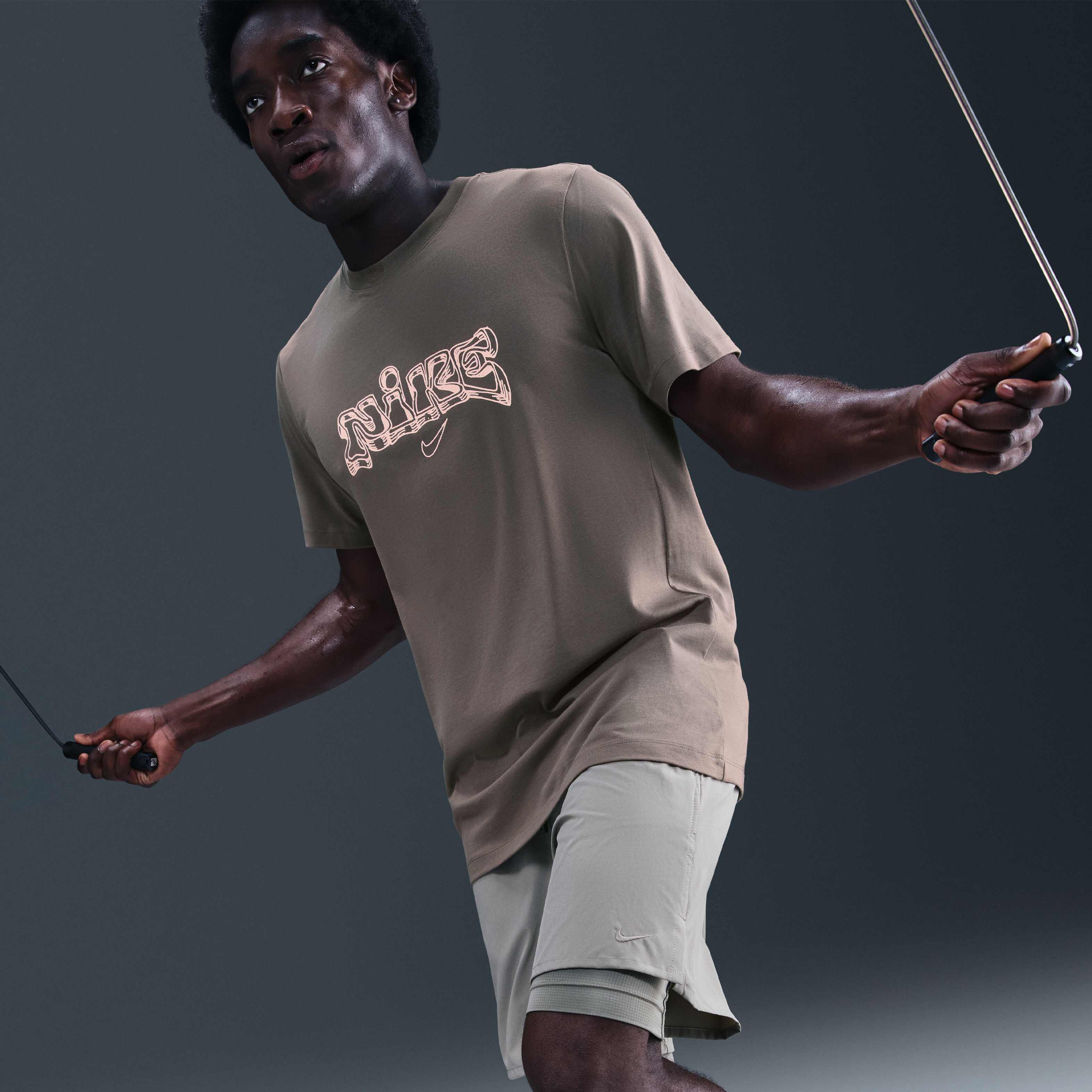 Buy Nike Men's T-Shirt - Cave Stone/Washed Coral @ Nike Qatar