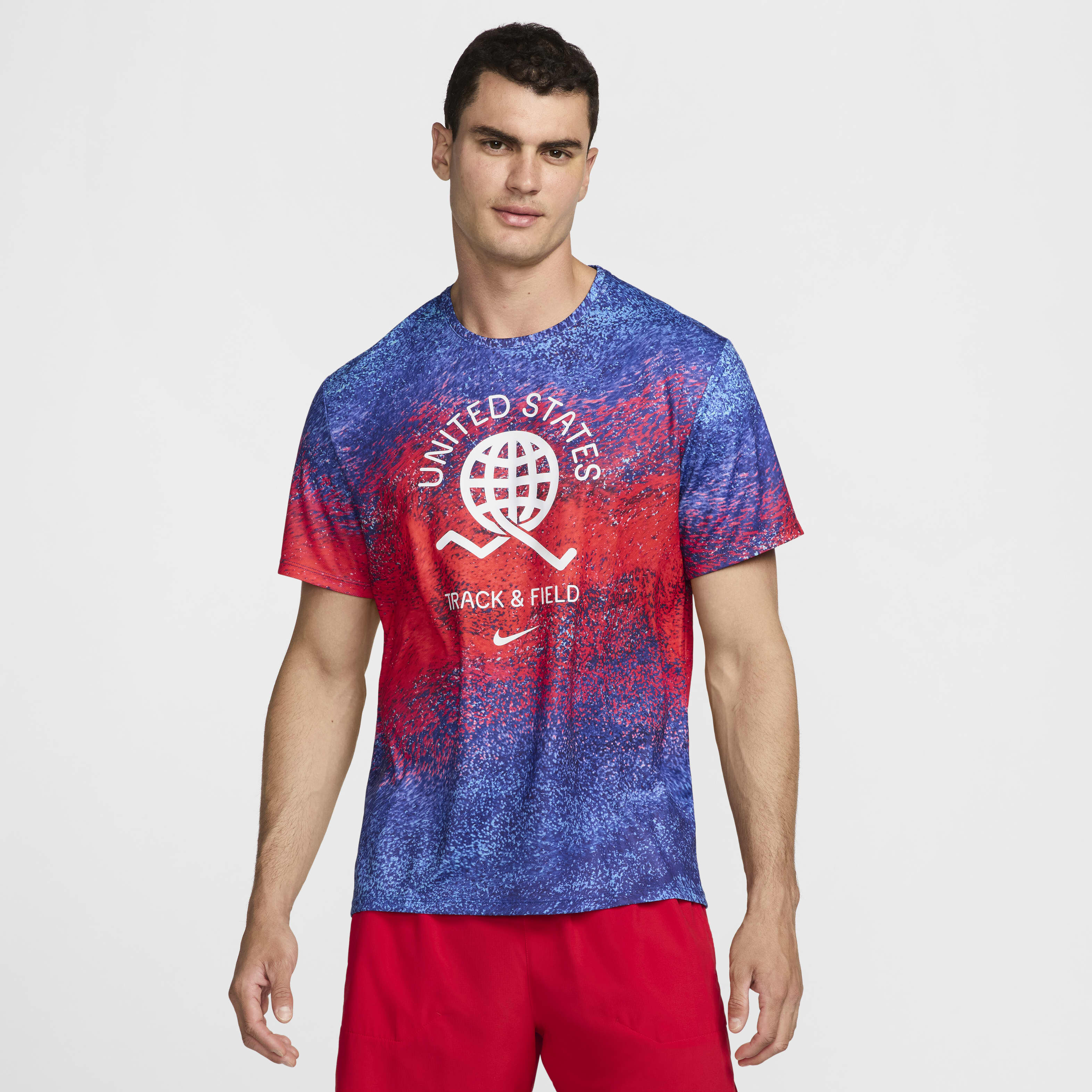 Buy USA Miler Men s Nike Dri FIT Short Sleeve Running Top Nike Qatar Official