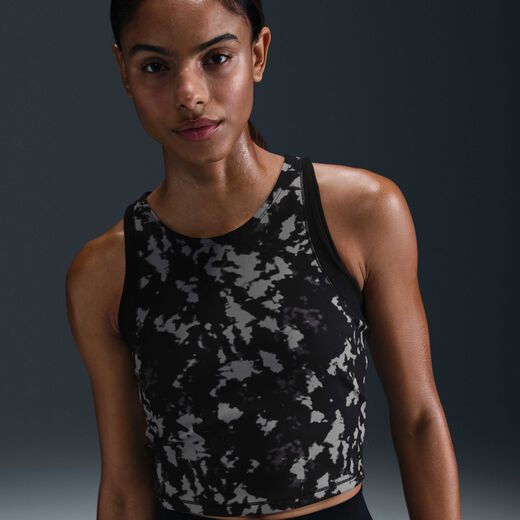 Women's Sleeveless & Tank Tops Sale-Nike, Nike One Fitted, Women's Dri-FIT Cropped Printed Tank Top