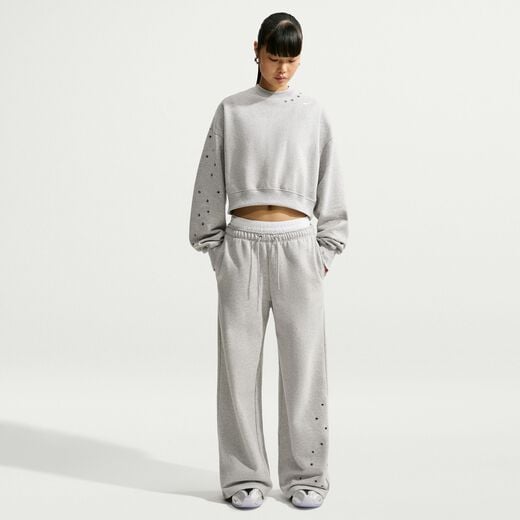 Women's Pants & Trousers-Nike, Nike Studio Fleece Medium Weight, Women's Mid-Rise Wide-Leg Pants