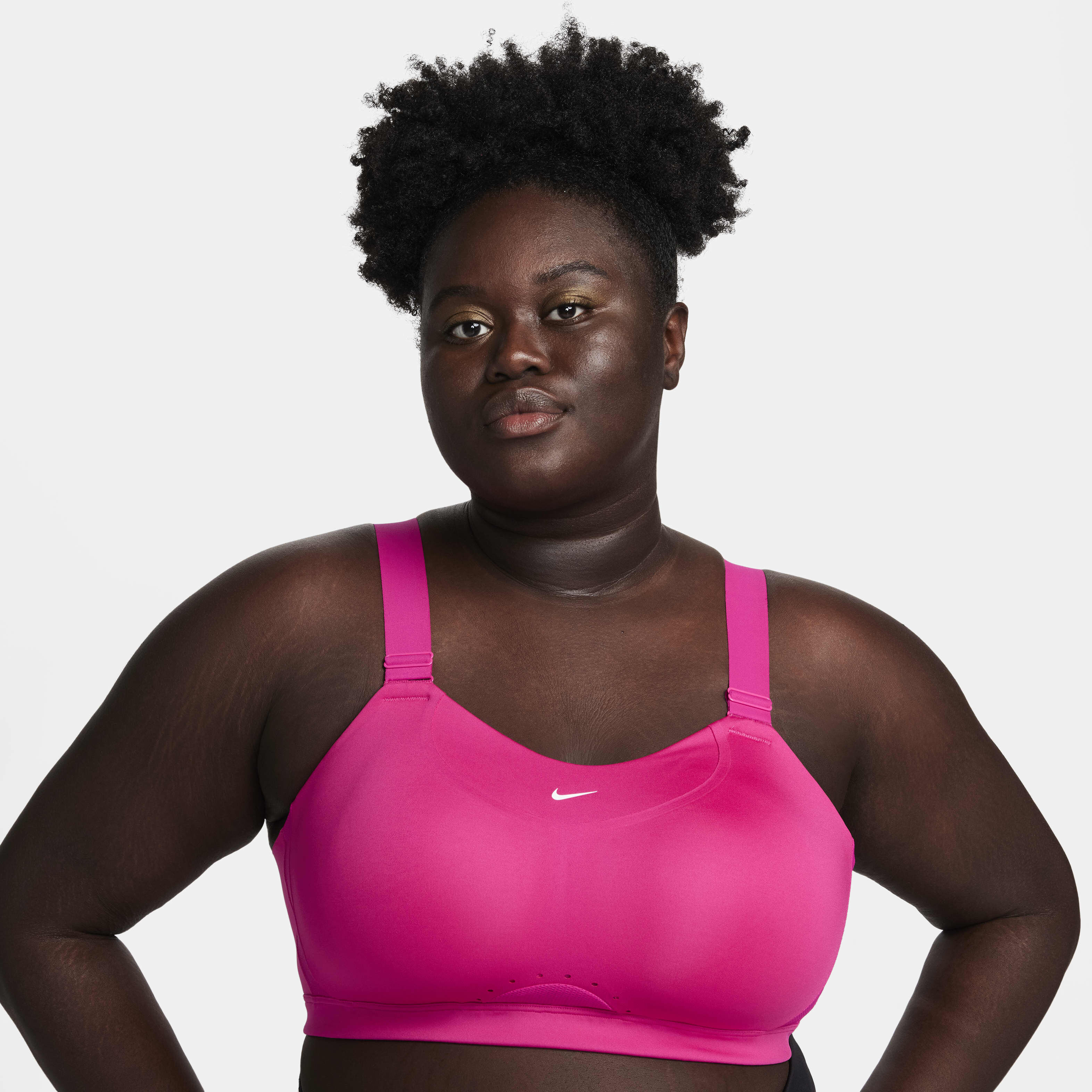 Hot pink nike sports bra deals