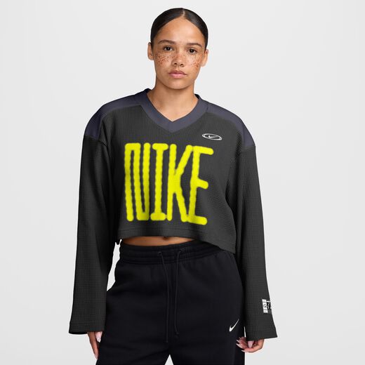 Sports Store-Nike, Nike Sportswear, Women's Oversized Long-Sleeve Cropped Jersey