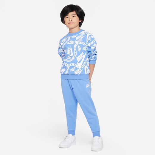 Tracksuits-Nike, Nike Sportswear Club Printed Set, Younger Kids' 2-Piece Crew Set