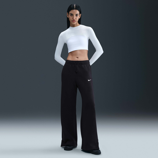 Women's Clothing-Nike, Nike Sportswear Phoenix Fleece, Women's High-Waisted Wide-Leg Trousers