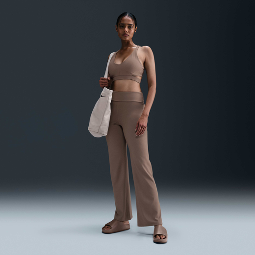 Trousers-Nike, Nike One, Women's Dri-FIT High-Waisted Fold-Over Trousers Trousers-Nike, Nike One, Women's Dri-FIT High-Waisted Fold-Over Trousers