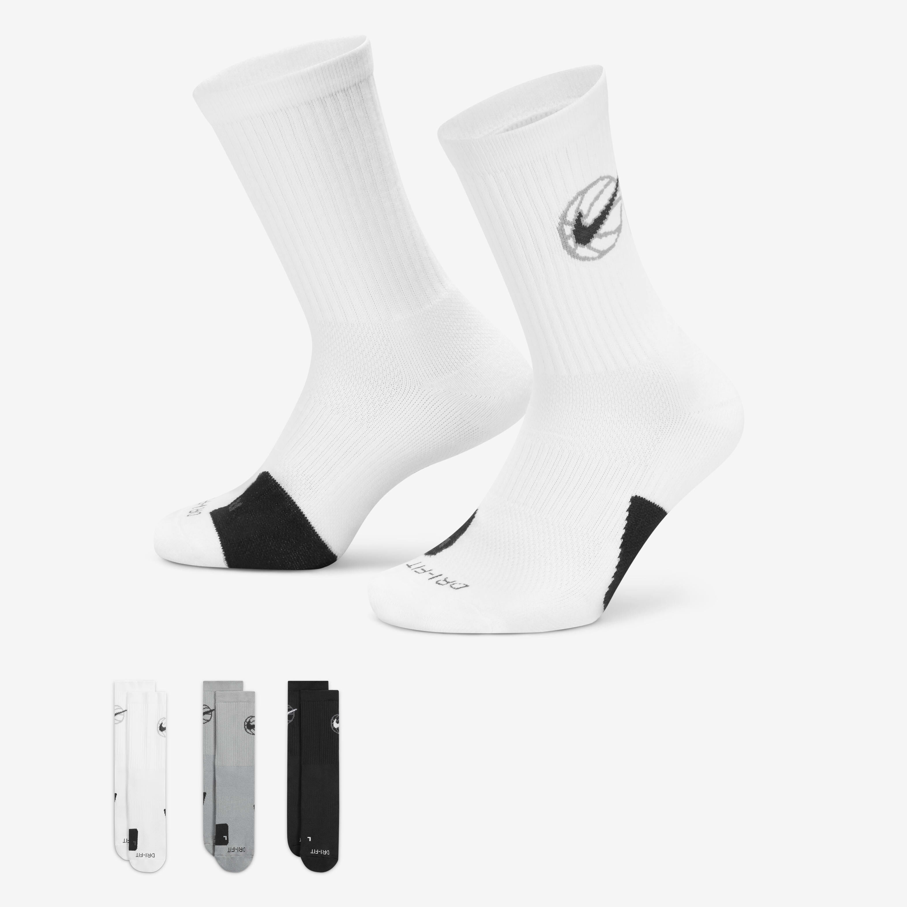 Buy Nike Everyday Crew Basketball Socks 3 Pairs Nike Qatar Official
